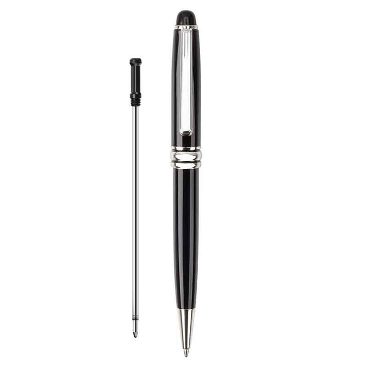 14.3*1cm Custom Promotional Logo All-steel Metal Rotating Pen Metal Ballpoint Pen Business Ballpoint Cheap Logo Pen with Clip