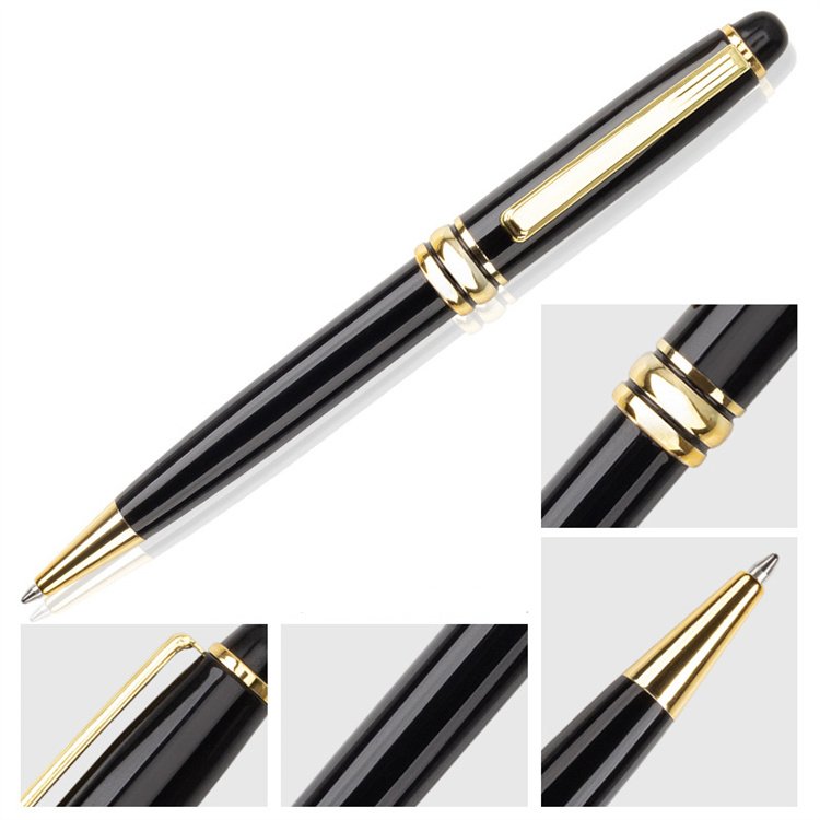 14.3*1cm Custom Promotional Logo All-steel Metal Rotating Pen Metal Ballpoint Pen Business Ballpoint Cheap Logo Pen with Clip