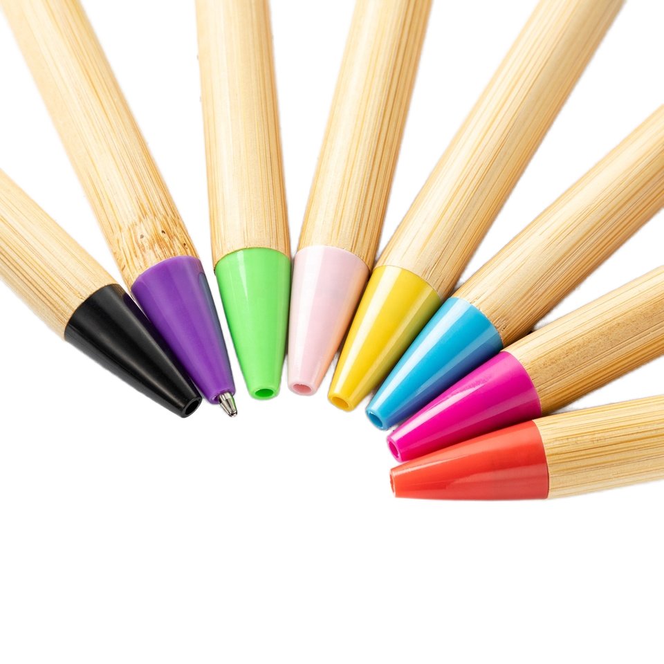 2024 Eco-Friendly Retractable Ballpoint Pens Wood Bamboo Custom Logo Promotional Caneta