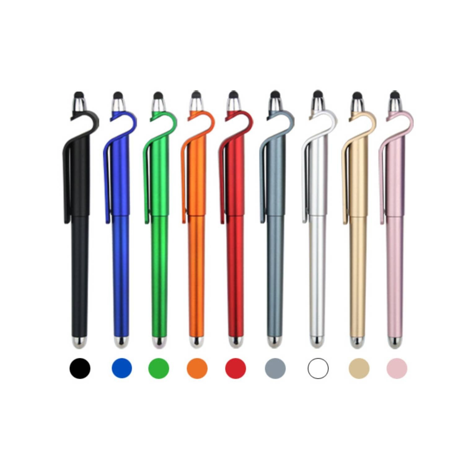 Hot Selling Wholesale 3 in 1 Multi Function Stylus Touch Phone Holder Ballpoint Pen With Custom logo