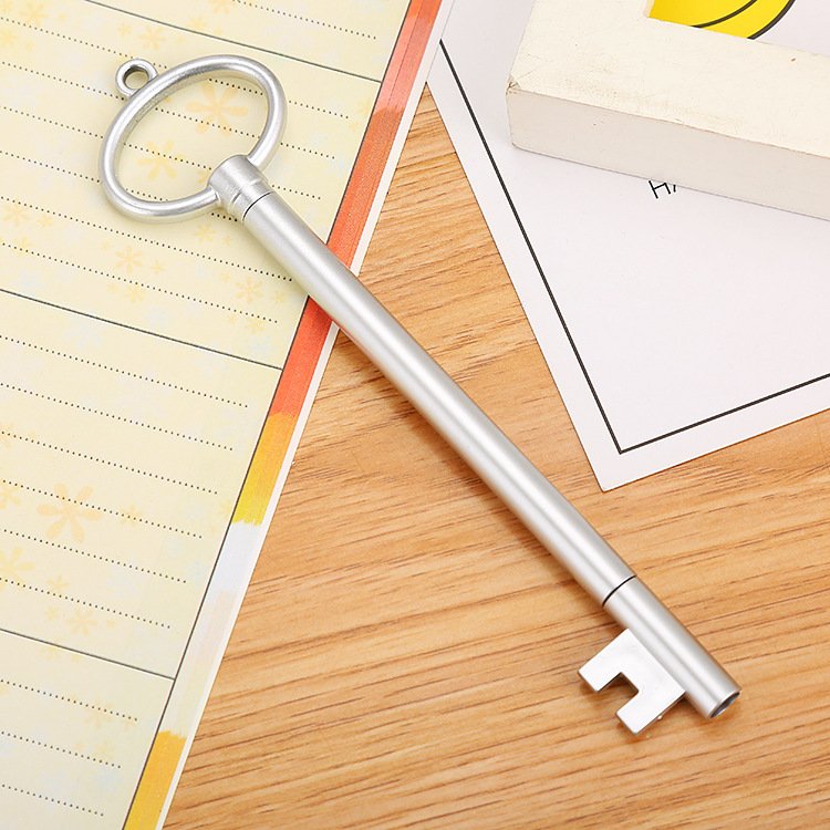 Retro Vintage Kawaii Ball Pen Cute Plastic Gel Ink Roller Key Shape Creative Novelty Business Promotional Pen Various Colors