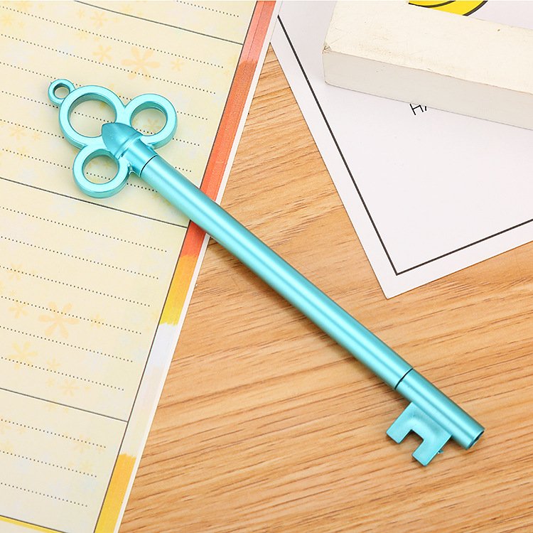 Retro Vintage Kawaii Ball Pen Cute Plastic Gel Ink Roller Key Shape Creative Novelty Business Promotional Pen Various Colors