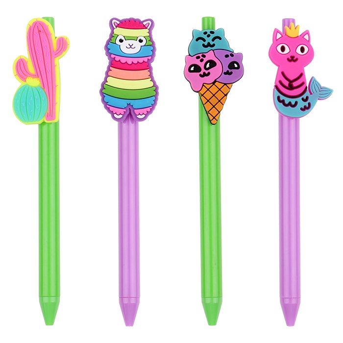 BP3639 Cute Ballpoint Pen Unicorn Character Ball Pen Promotional Custom Funny Cartoon Plastic Blister Card Animal Logo Pen