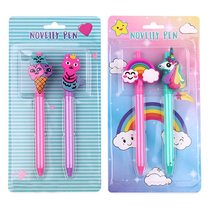 BP3639 Cute Ballpoint Pen Unicorn Character Ball Pen Promotional Custom Funny Cartoon Plastic Blister Card Animal Logo Pen