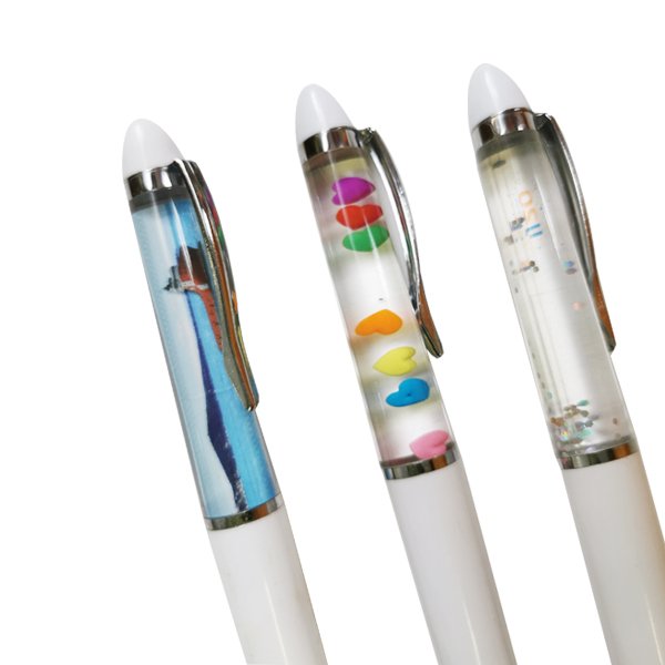 FUNWOOD GQC Liquid Oil Crystal Acrylic Glitter Floating Ball Pen,Sliding Ballpoint Pen Floaty Pen,More Style in the Description