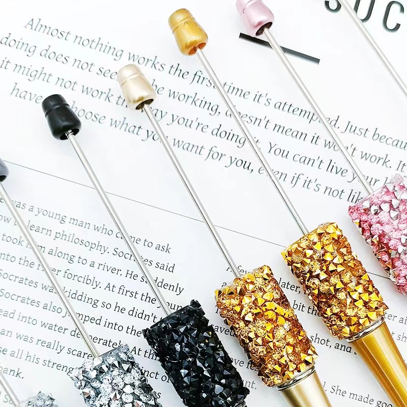Diamond Bling Blanks Decorative Gift Jewelry Diamond Bling Beads for Beadable DIY Empty Ballpoint Pens Bead Pen