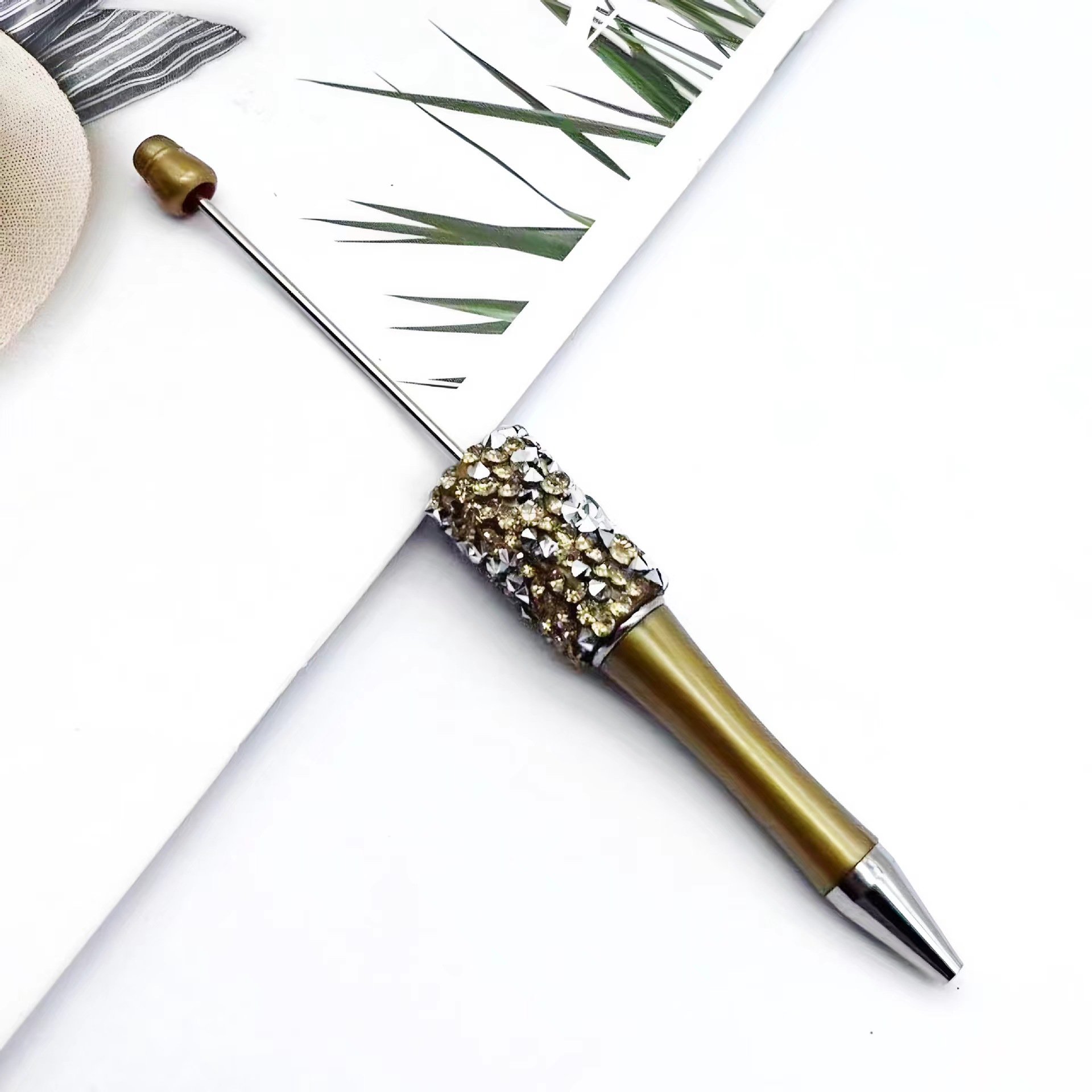Diamond Bling Blanks Decorative Gift Jewelry Diamond Bling Beads for Beadable DIY Empty Ballpoint Pens Bead Pen