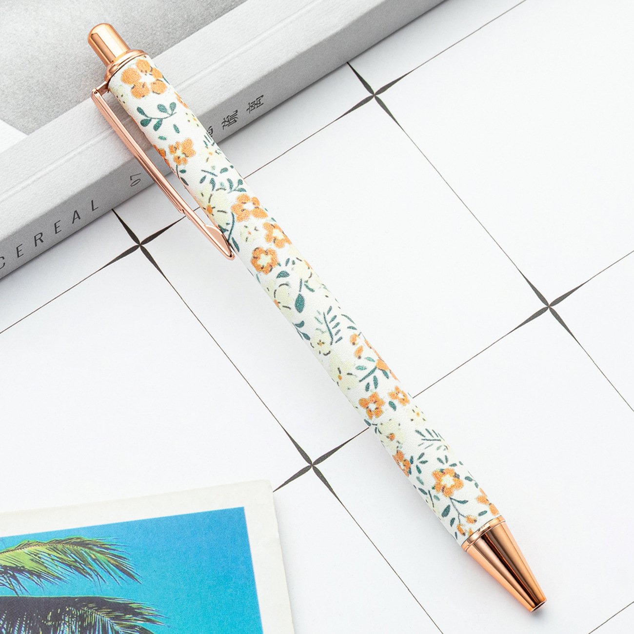 Pretty Cute Pens Bling Glitter Ballpoint Pen Metal Barrel Retractable Writing Journaling Pen for Women Girl