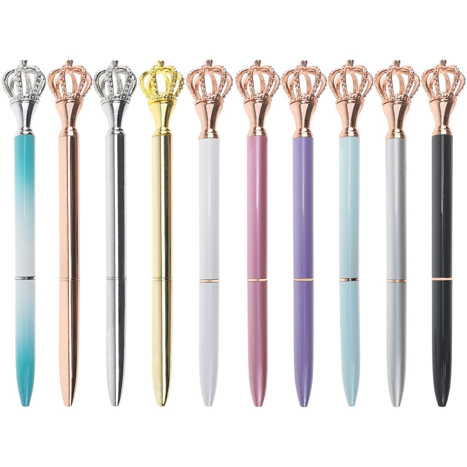Crown Top Pen Shiny Crystal Fancy Black Ink office supplies Metal Ballpoint Pen for Gift