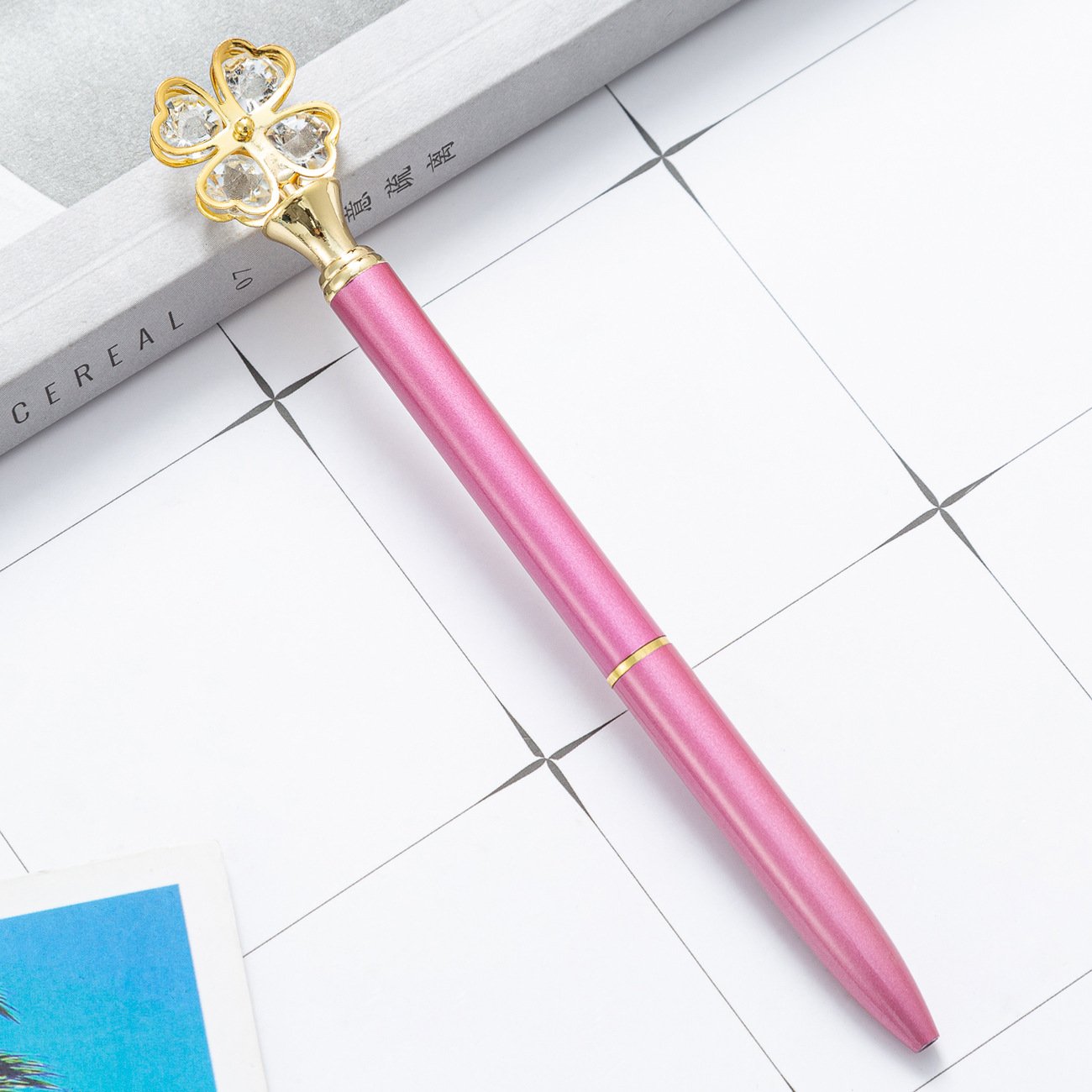New Creative Fashion Design Metal Ballpoint Pen 1.0mm Four-leaf Clover Ballpoint Pen