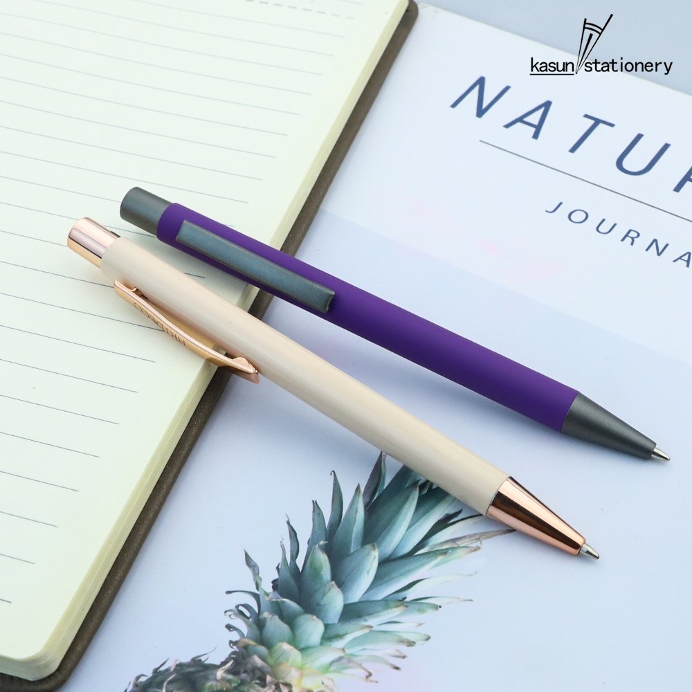 Hot Metal Promotional Click Rubber Ballpoint Pen Ball Pont Pens Fast Production Wholesale Ball Point Pens