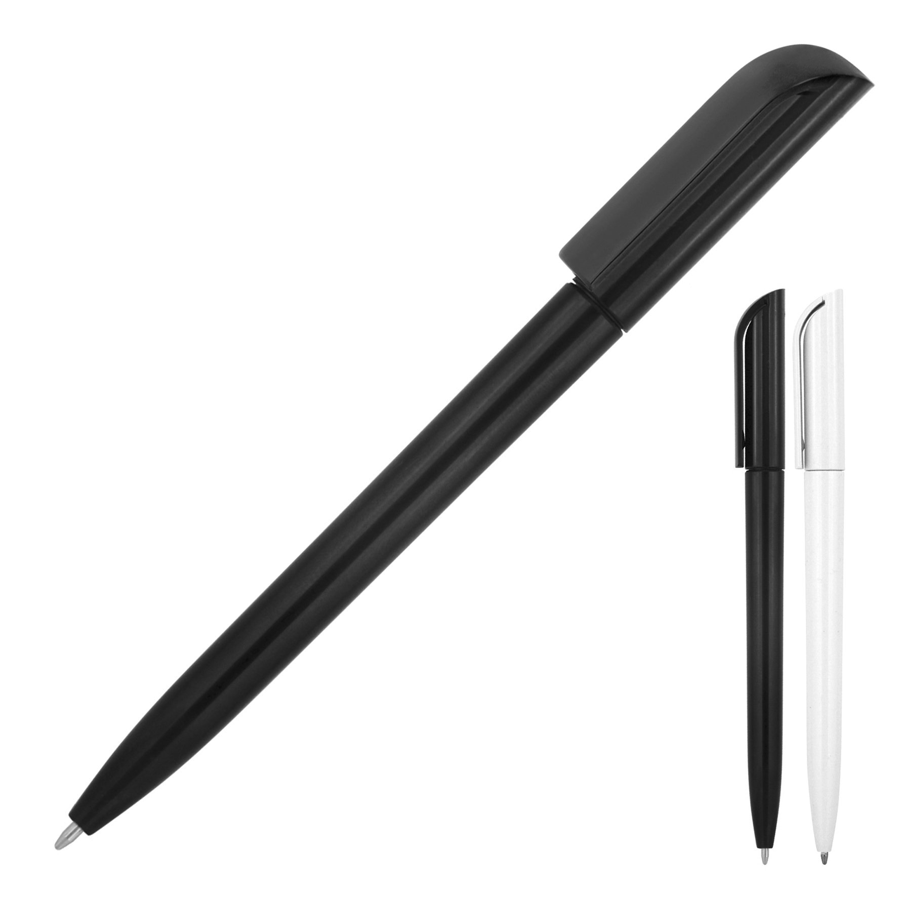 Personalized Logo Slim Hotel Pen Black Transparent custom Plastic Ball-Point ball pen for Gift Purpose
