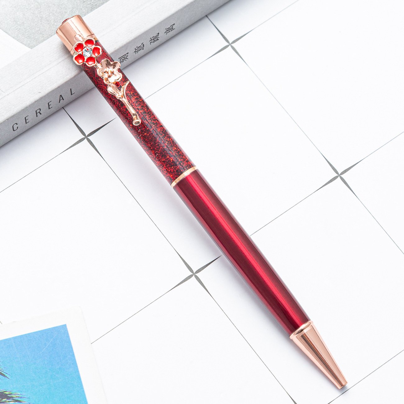 office supply school best selling smooth pastel quicksand ballpoint pen