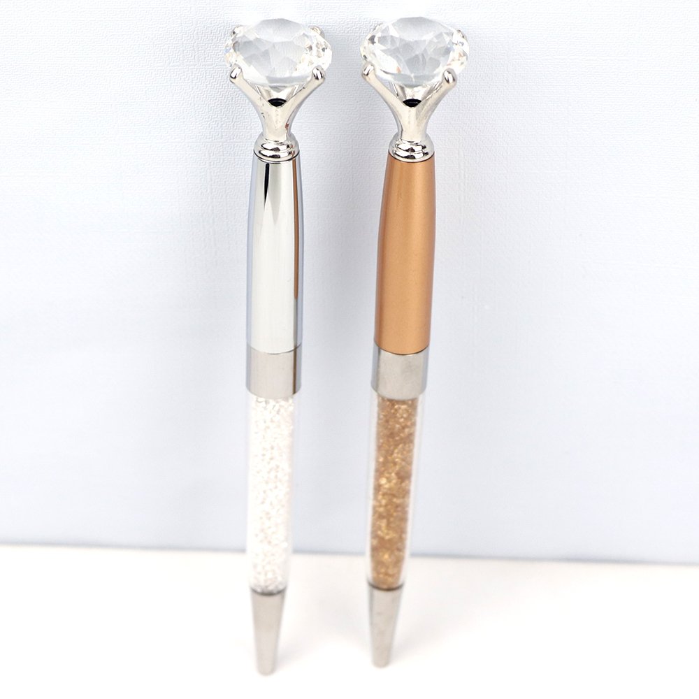 Promotion Custom Printed Logo Cute Crystal Ball Point Pens Diamond Luxury Plastic Souvenir Ballpoint Pen