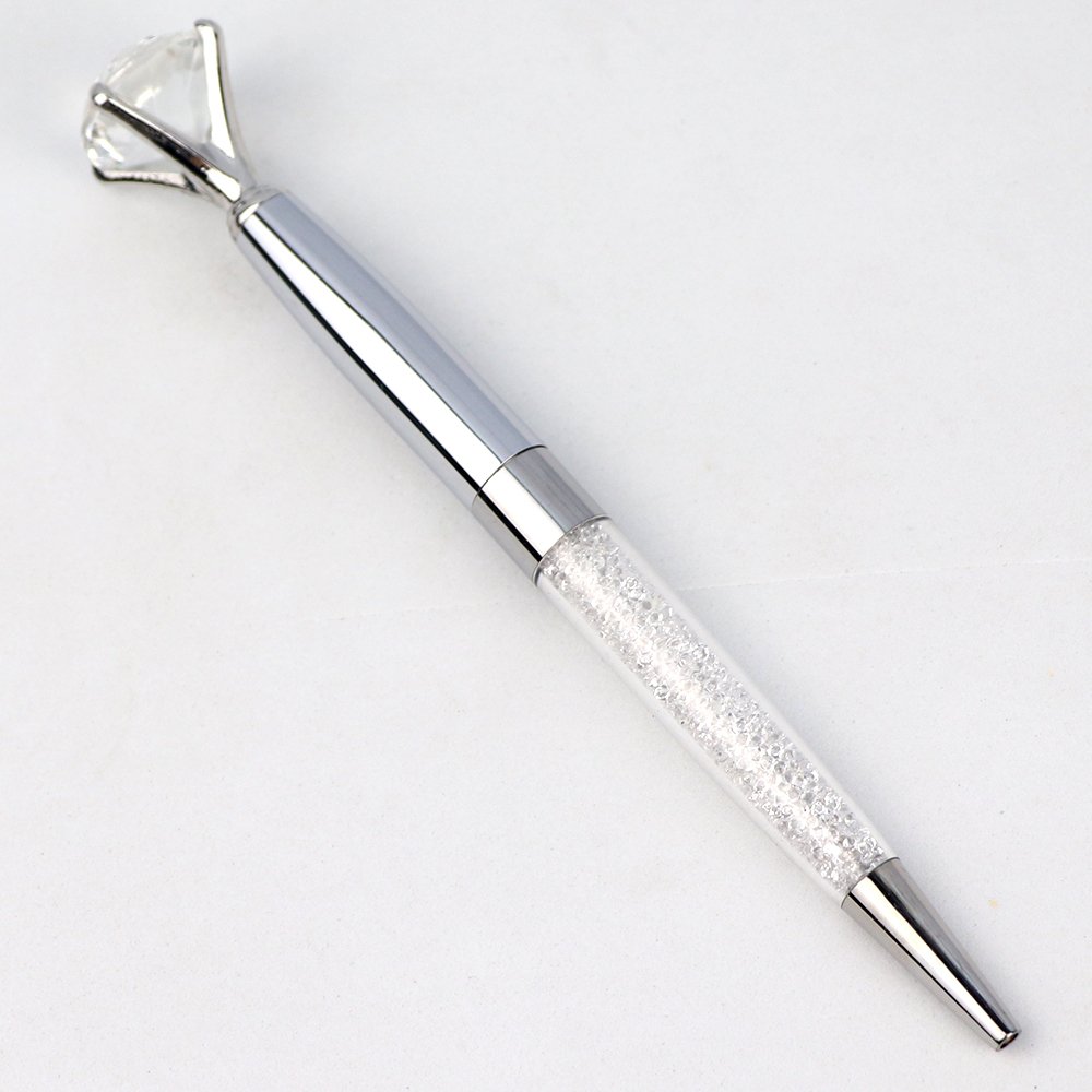 Promotion Custom Printed Logo Cute Crystal Ball Point Pens Diamond Luxury Plastic Souvenir Ballpoint Pen