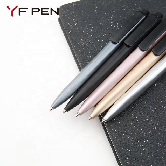 Promotional Gift Stationery Black Blue Ink Logo Print Pens Wholesale Cheap Metallic Color Pen