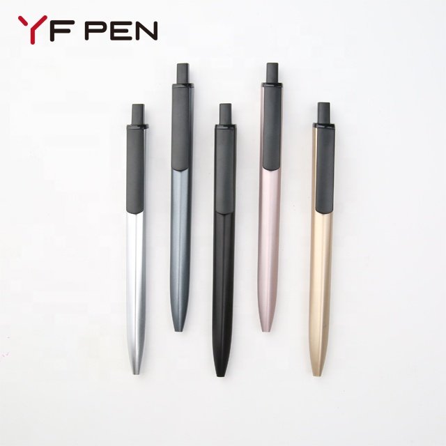 Promotional Gift Stationery Black Blue Ink Logo Print Pens Wholesale Cheap Metallic Color Pen