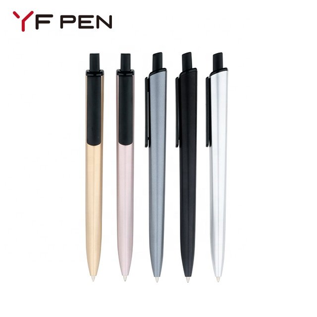 Promotional Gift Stationery Black Blue Ink Logo Print Pens Wholesale Cheap Metallic Color Pen