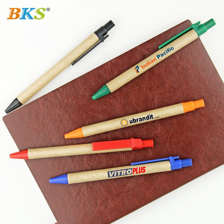 2023 Promotional Personalized Customized brown paper Ball Pen Eco Friendly Ballpoint Pen With Logo