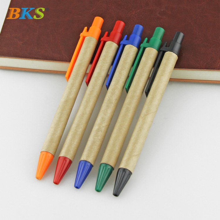 2023 Promotional Personalized Customized brown paper Ball Pen Eco Friendly Ballpoint Pen With Logo