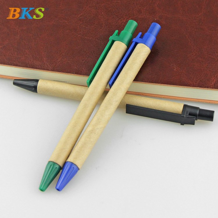 2023 Promotional Personalized Customized brown paper Ball Pen Eco Friendly Ballpoint Pen With Logo
