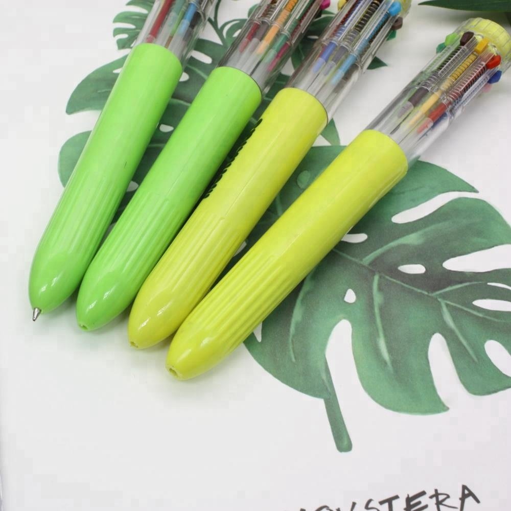 Cute plastic 10 color ball pen, multicolor ballpoint pen