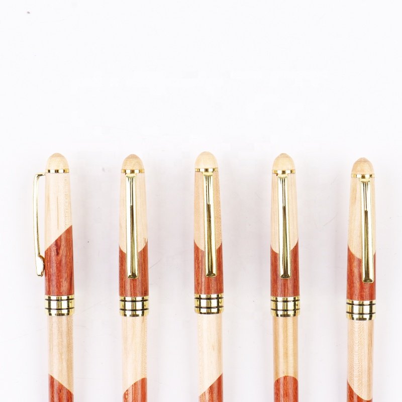 High Quality Luxury Gift Pen Set Customize Engraved Logo Wooden Pen with Wooden Box Eco Friendly Bamboo Ballpoint Pen Recycled