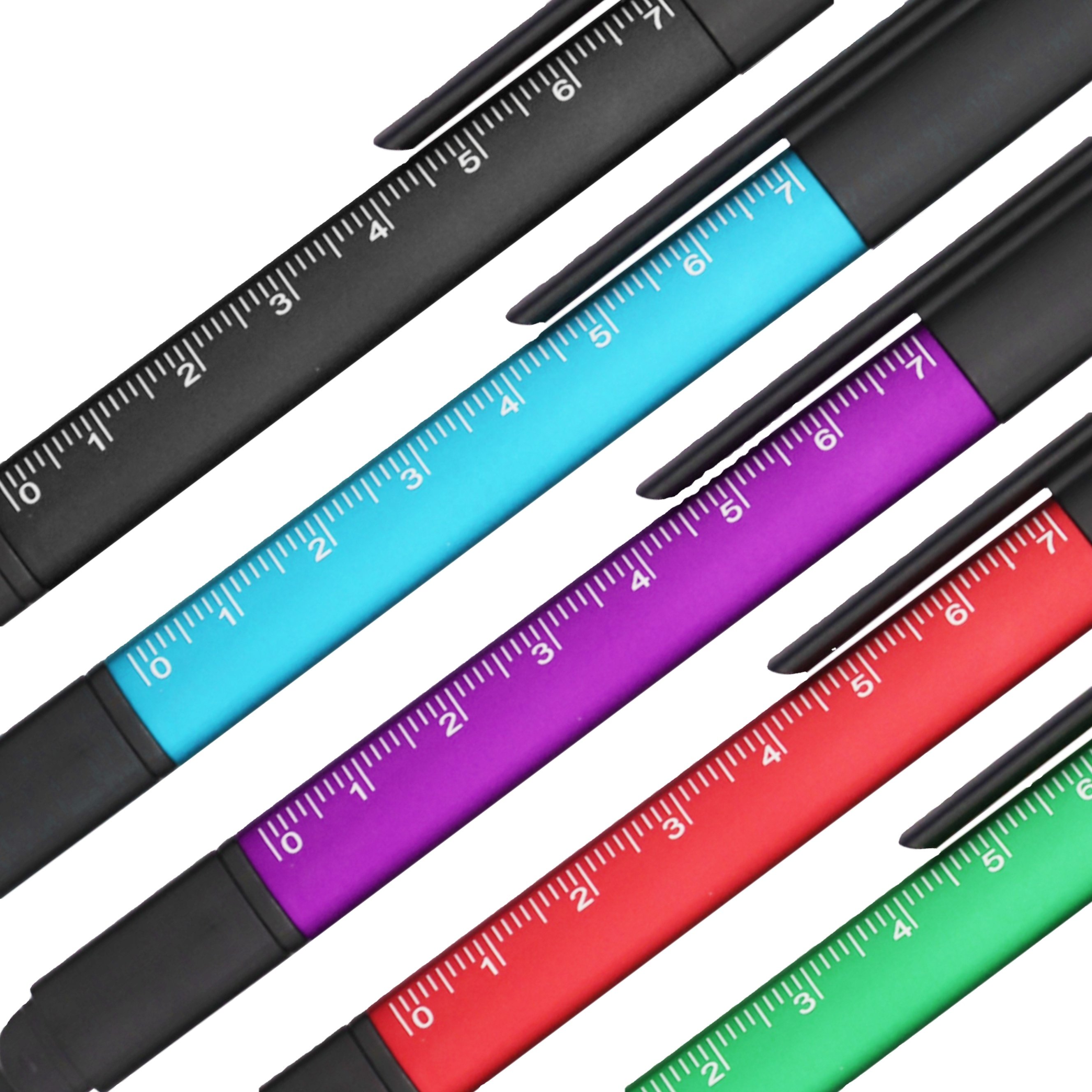 5 in 1 Screwdriver Ruler Tool Ball Pen With Stylus Multiuse Triangular prism pen with phone holder personalized pen