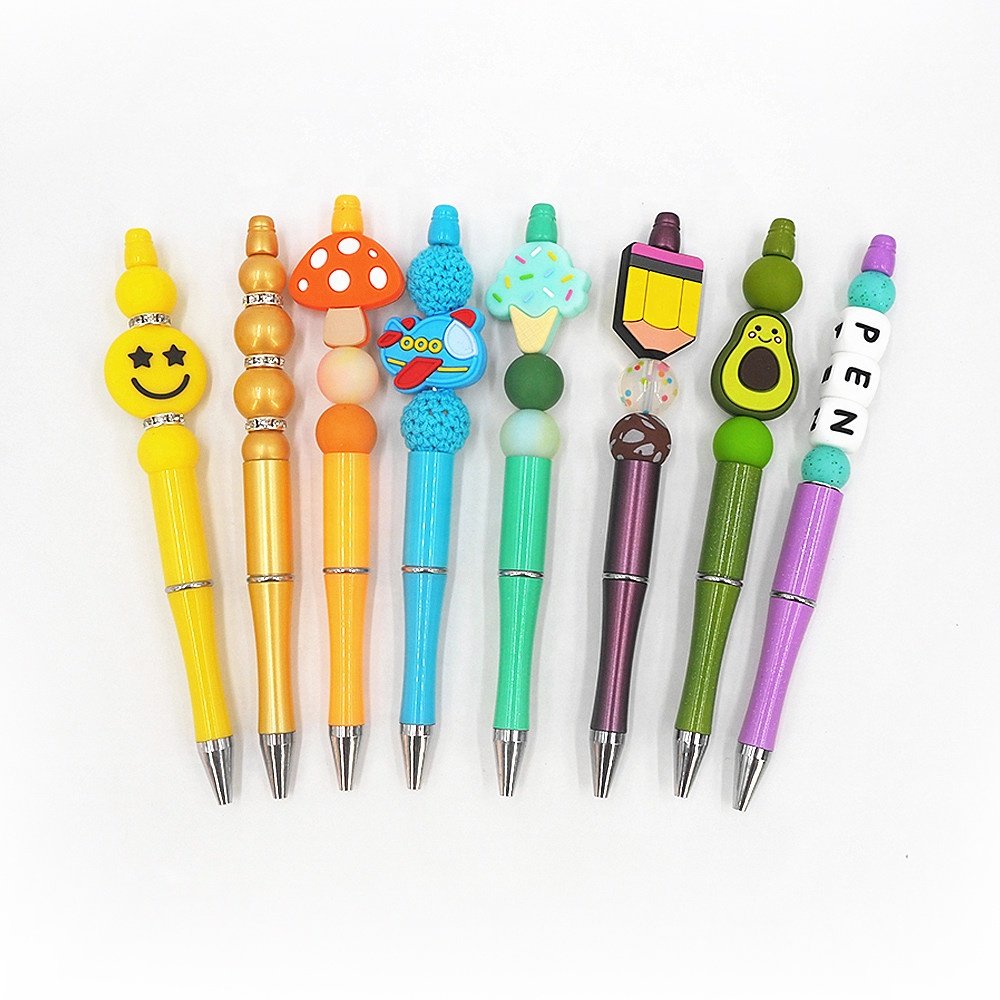CHENKAI DIY Bead Pens School Office Writing Supplies Stationery Wedding Gift Plastic Ballpoint Beaded Pen
