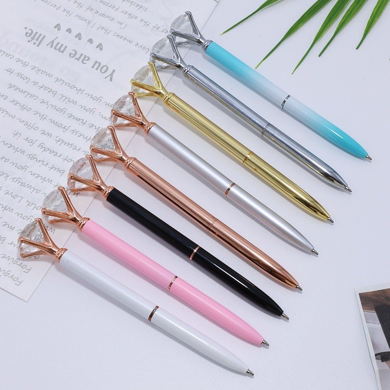 2024 Hot Sales Promotion Crystal Metal Ballpoint Pen with Custom Logo Personalized Ball Pen Diamond Pen