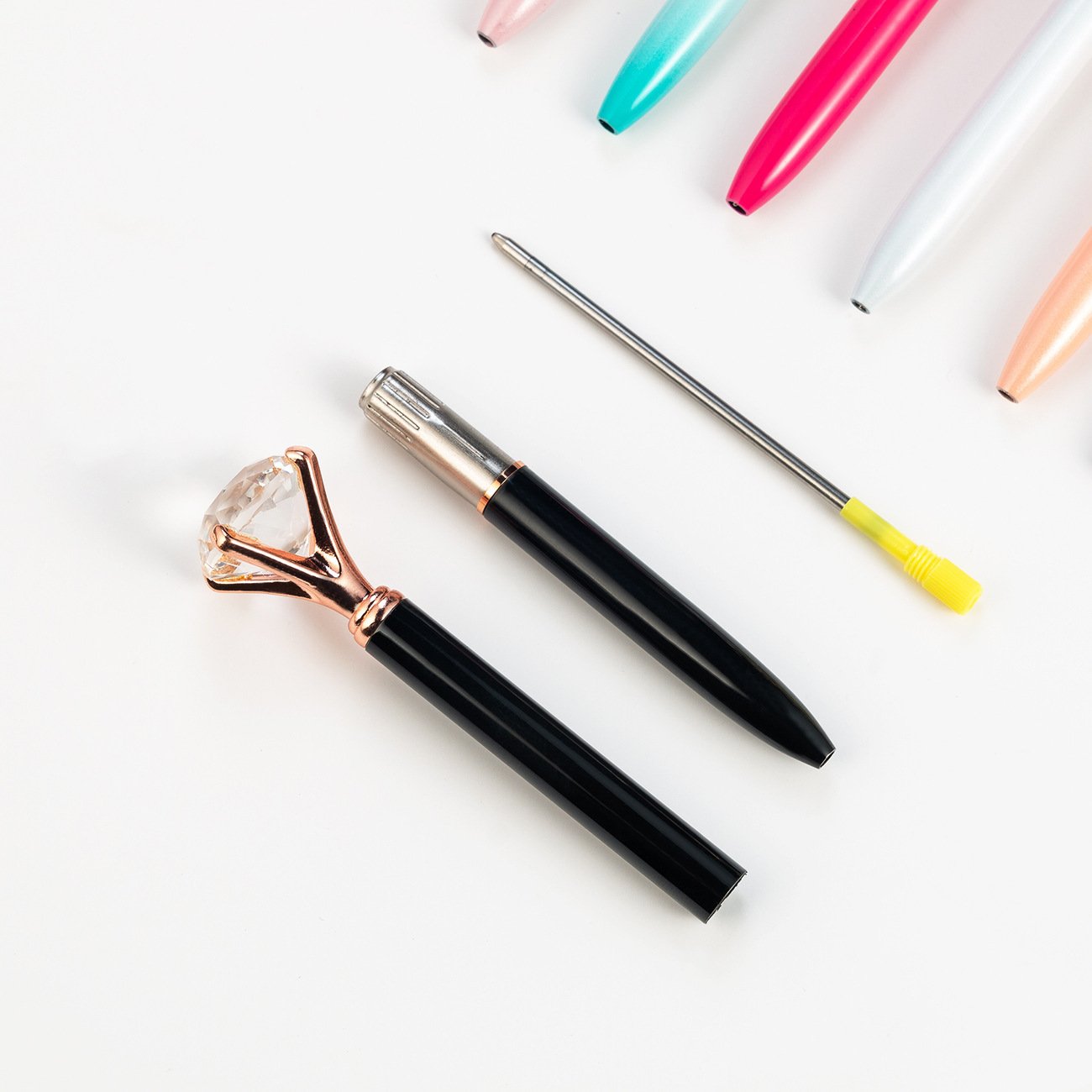 2024 Hot Sales Promotion Crystal Metal Ballpoint Pen with Custom Logo Personalized Ball Pen Diamond Pen