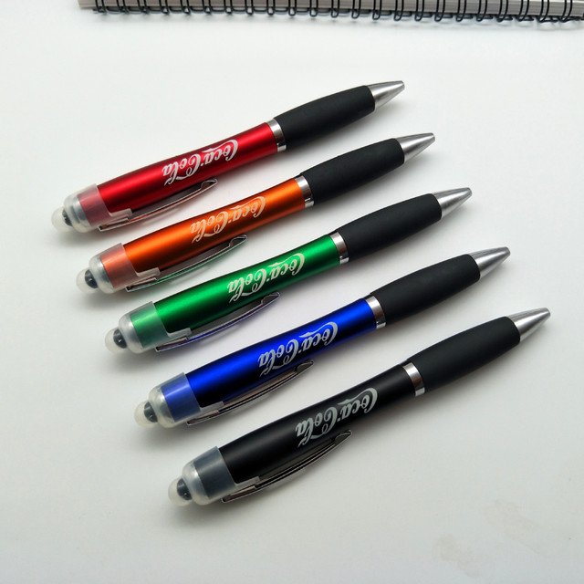make your promotional logo difference-Customized Led light up logo ballpoint pens-BRITESTAR PREMIUM LIGHTED LOGO PEN