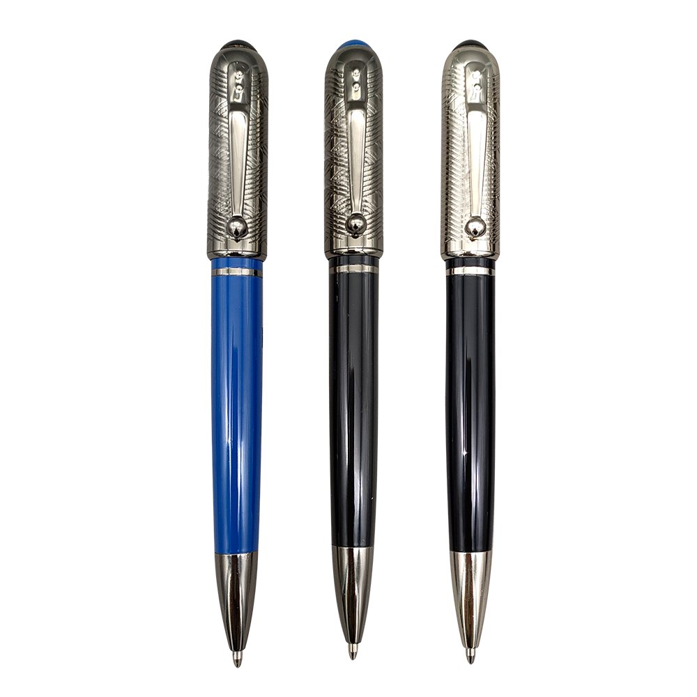 Cancelleria Office Supplies Black silvery Stift Men Ballpoint Pen Gift Set Customized Pen With Logo Luxury Metal Pens for gift