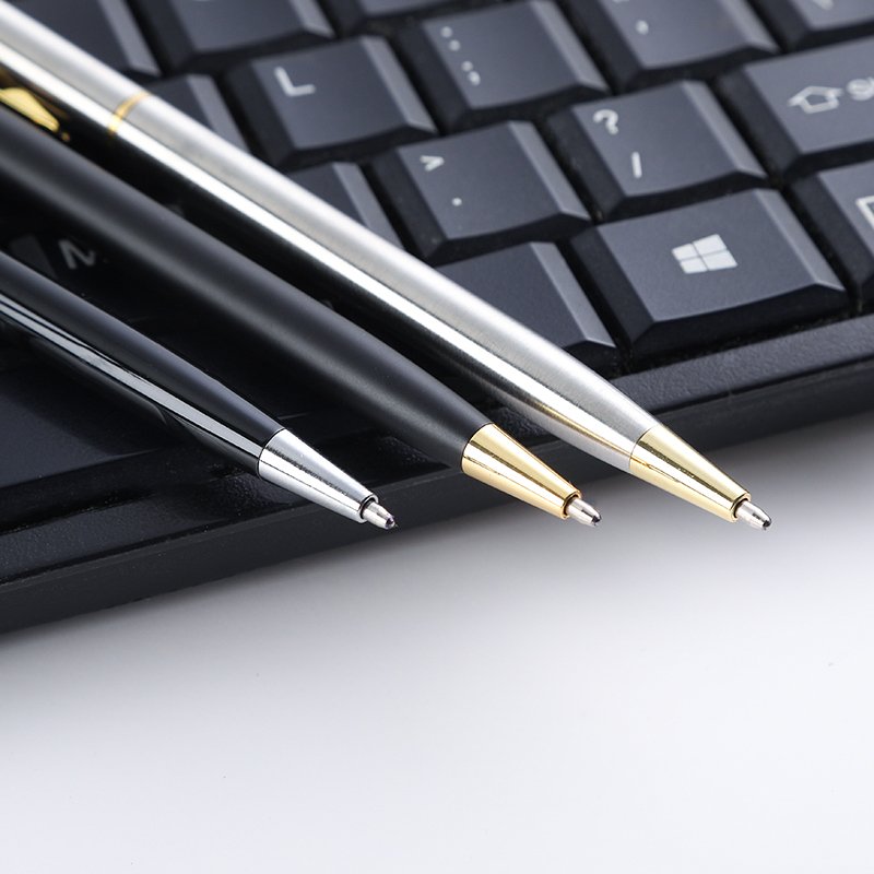 New Hot Sale Business Metal Pen Slim Quality Giveaway Gifts Office Advertising Ballpoint Pen Logo Accepted Boligrafo