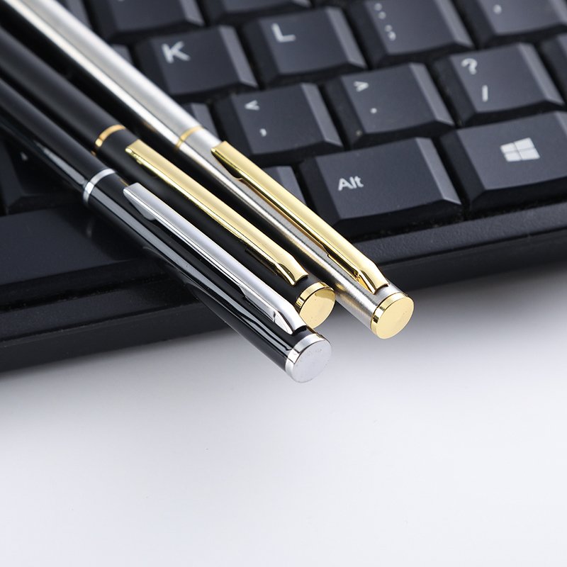 New Hot Sale Business Metal Pen Slim Quality Giveaway Gifts Office Advertising Ballpoint Pen Logo Accepted Boligrafo