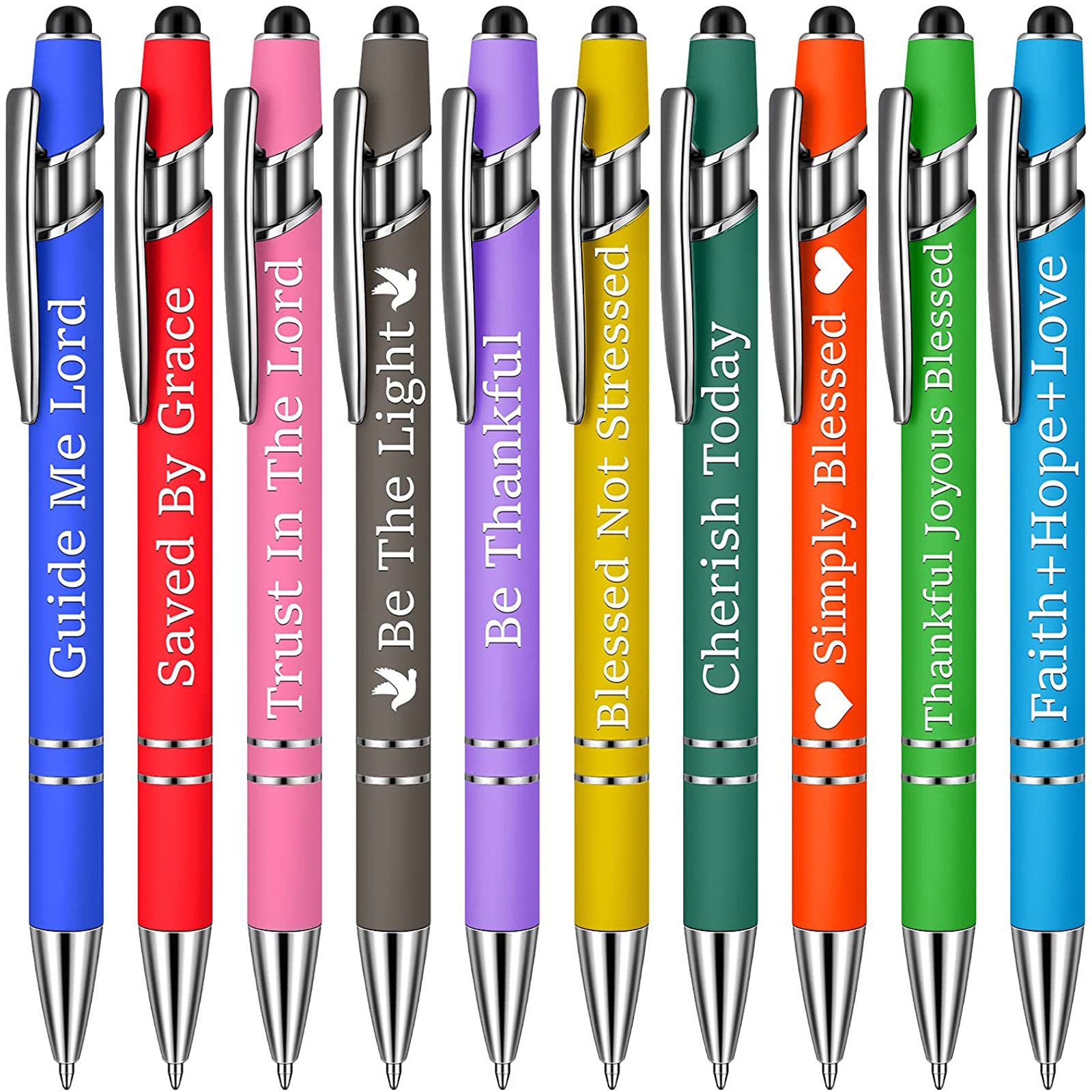 Funny Pens High Quality Pen Set 10 Capacitor Metal Press Ballpoint Pen Set