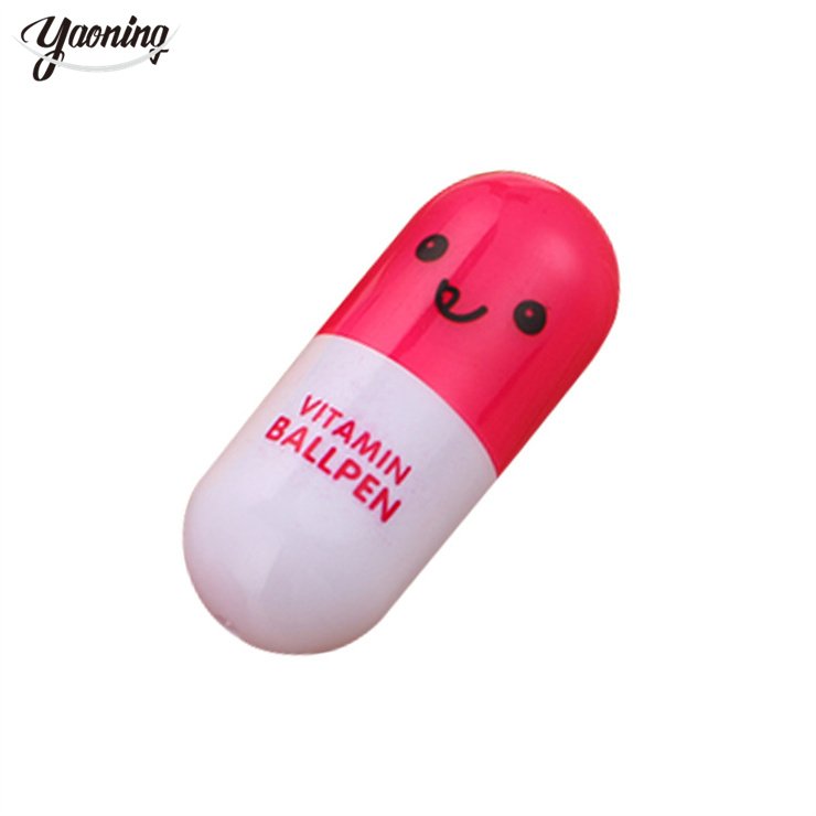 advertising gift new stationery office school supplies promotional Cute 3D pill shaped Blue ink plasticTelescoping ballpoint pen