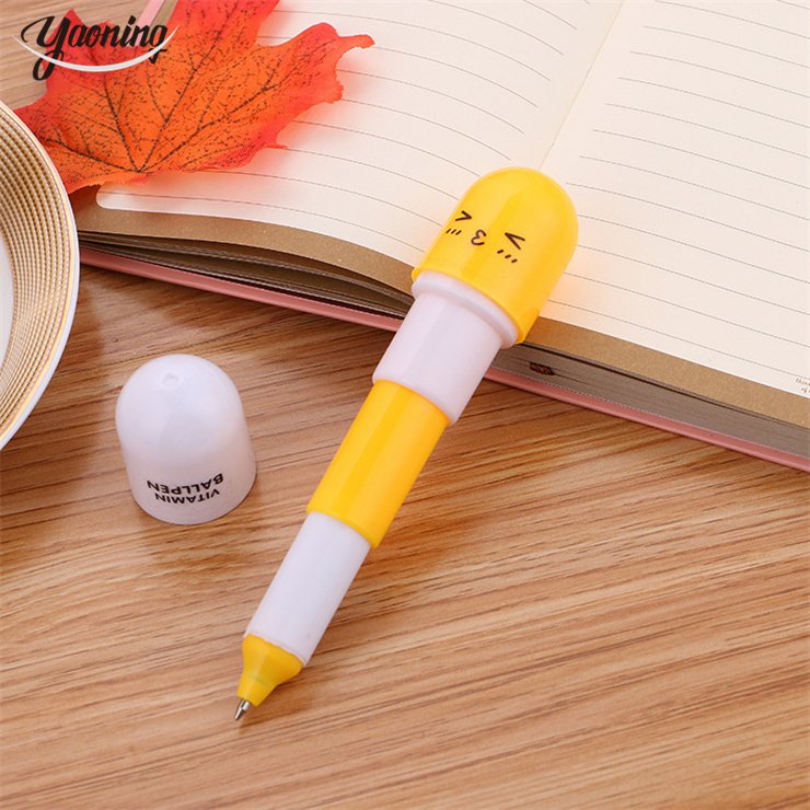 advertising gift new stationery office school supplies promotional Cute 3D pill shaped Blue ink plasticTelescoping ballpoint pen