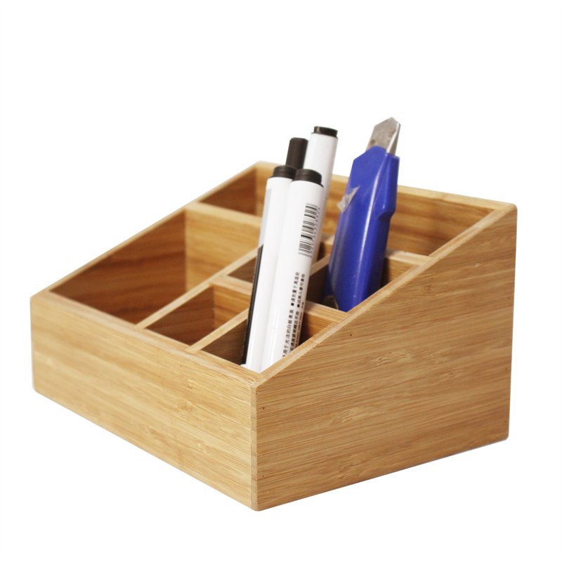 office customize bamboo display pen box desk organizer wooden pen holder shipping container pen holder