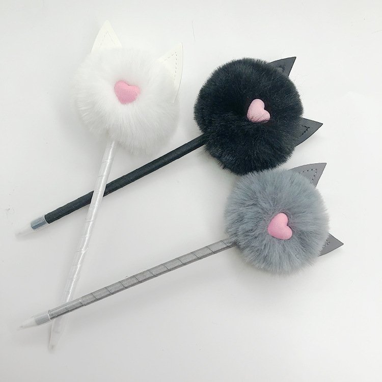 Factory custom Korean kids doll toy ballpoint pen love Cartoon plush dolls promotional gift pen for student