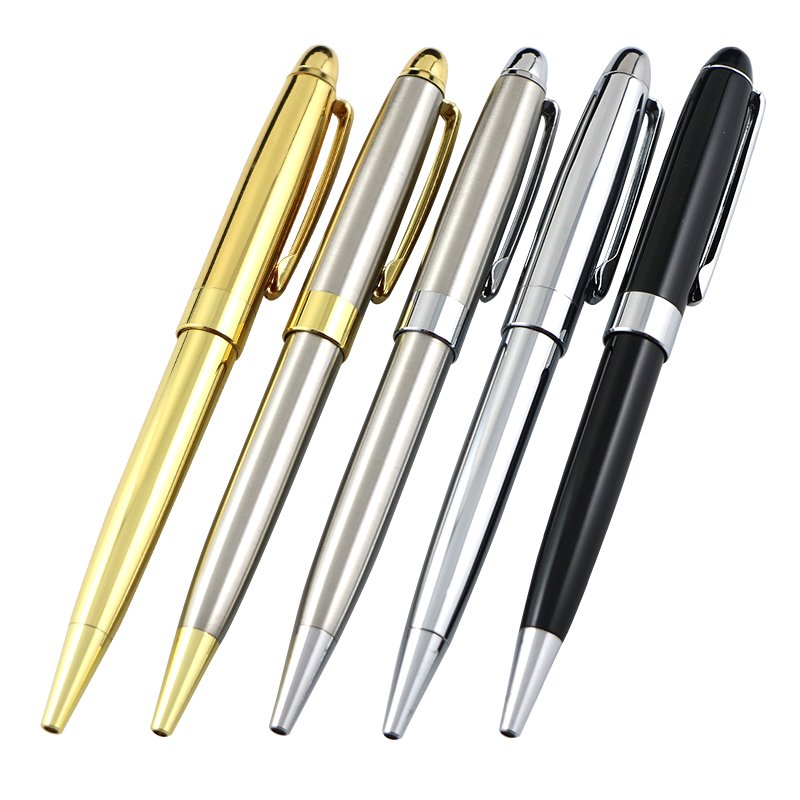 Popular Shiny Pen Inox Chrome Mirror Silver Pens Gold Plated Metal Stainless Steel Ballpoint Pen with Custom Logo
