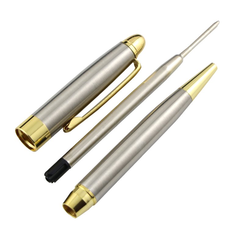 Popular Shiny Pen Inox Chrome Mirror Silver Pens Gold Plated Metal Stainless Steel Ballpoint Pen with Custom Logo