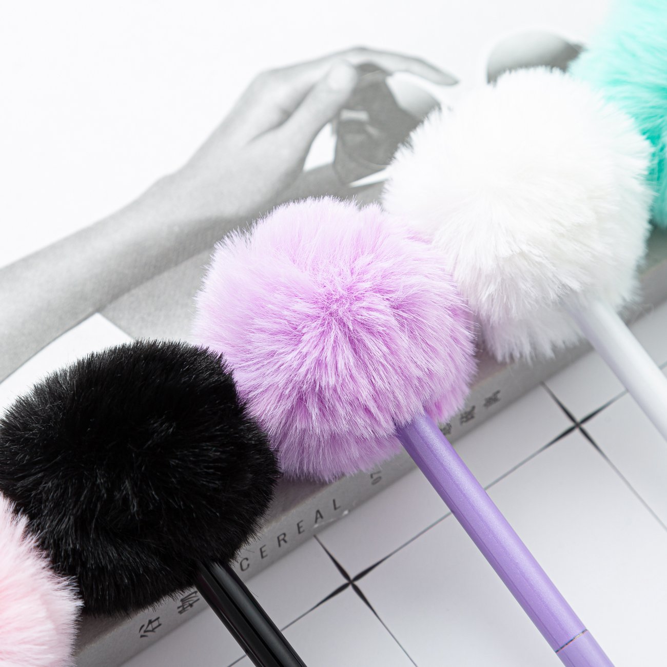 Kawai Custom Logo Fluffy Fancy Stationery 1.0mm Metal Writing for Gift Use