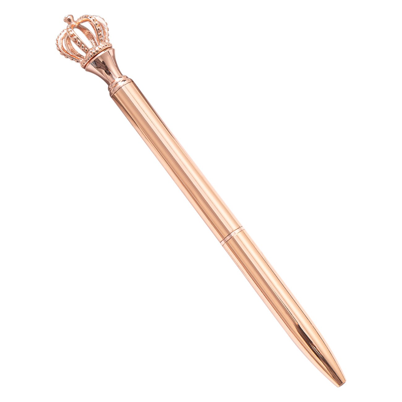 New Women's Fashion Crown Metal Ballpoint Pen Cartoon Cute Girl Crown Pen Printed Logo