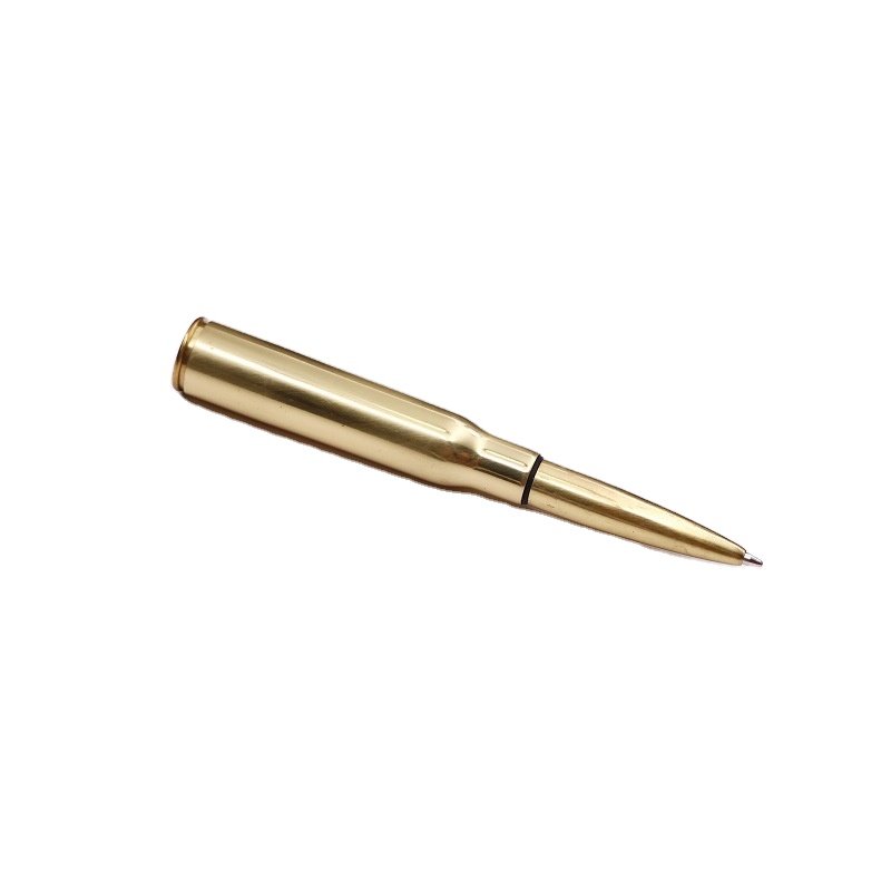 Caliber Gourmet Bullet Twist Pen Outdoor Pocket Mini Capsule Pen Sleeve Gun Casing Yellow Brass Tactical Metal Bullet Shape Pen