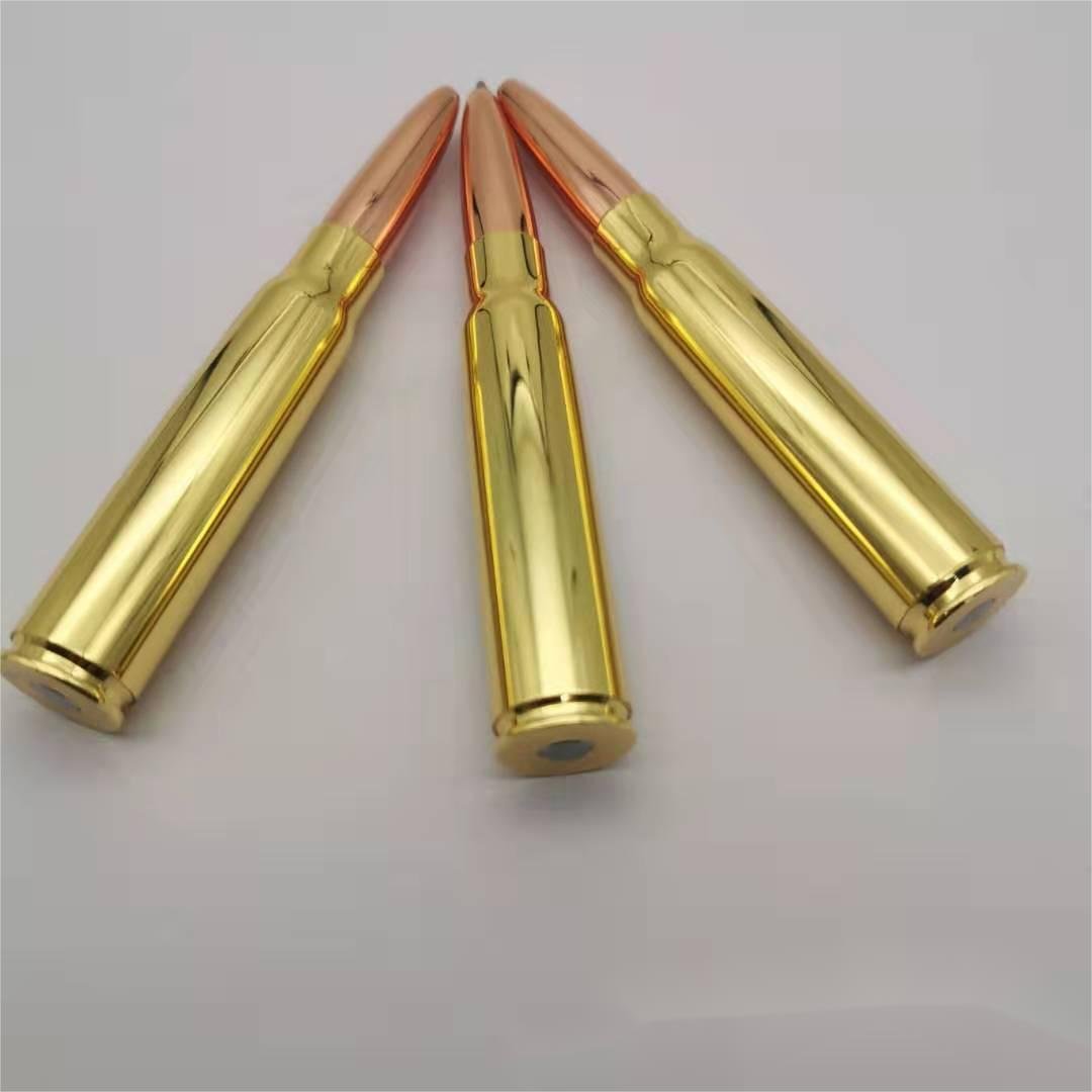 Caliber Gourmet Bullet Twist Pen Outdoor Pocket Mini Capsule Pen Sleeve Gun Casing Yellow Brass Tactical Metal Bullet Shape Pen