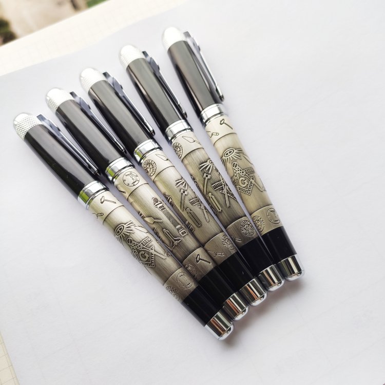Jinhao 189 Customized design Signature ballpoint pen gift set Masonic symbols pen