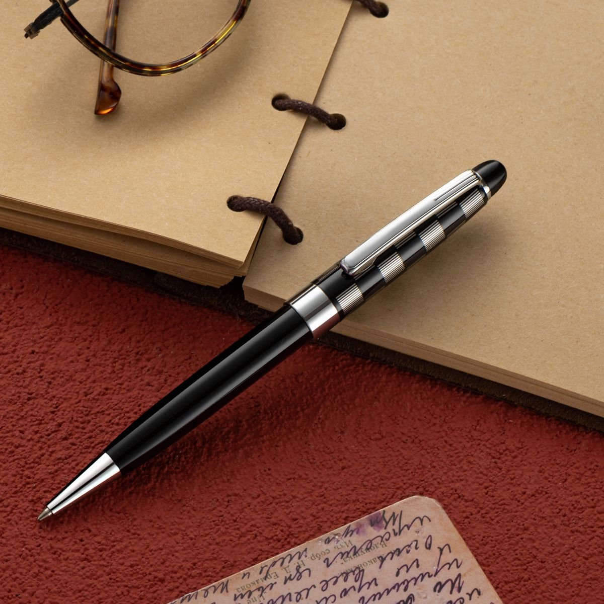 Classical Luxury Business Logo Pen Advertising Promotional Blue Black ink Metal Ballpoint Pen for VIP Client