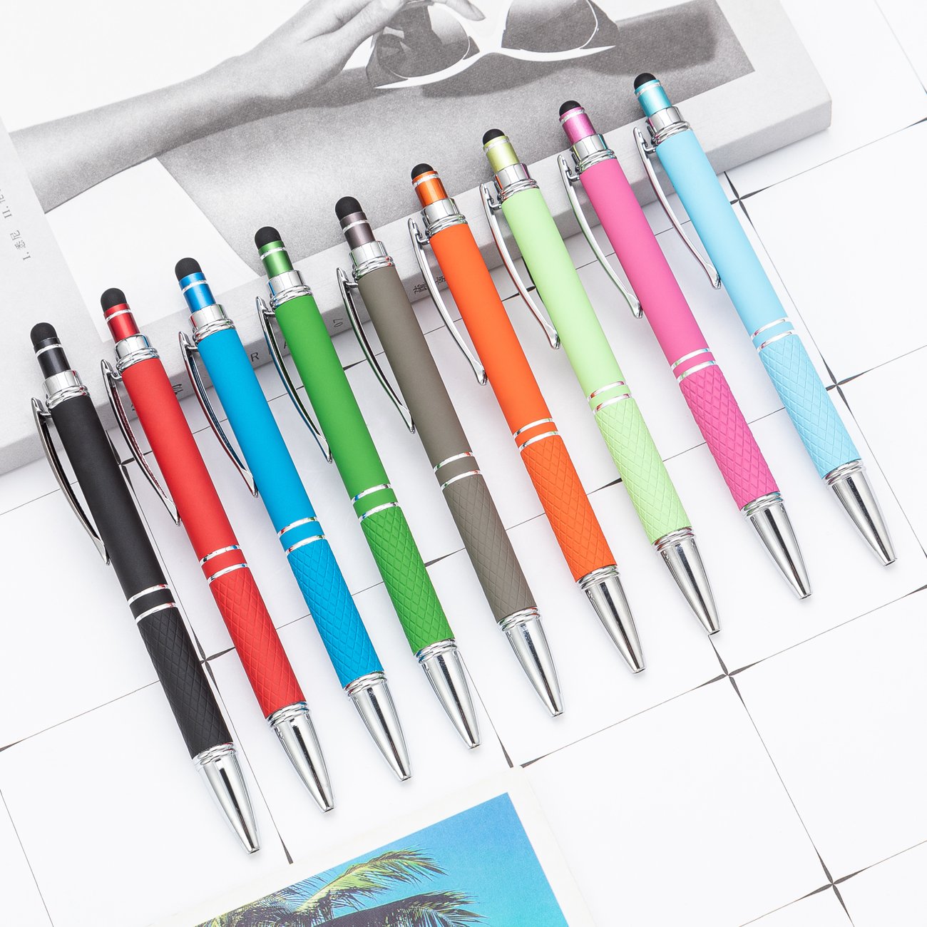 Matel Ballpoint Stylus Pen With Soft Rubber Touch Screens Cheap Customized Logo For Mobile Phone Ball pen with logos