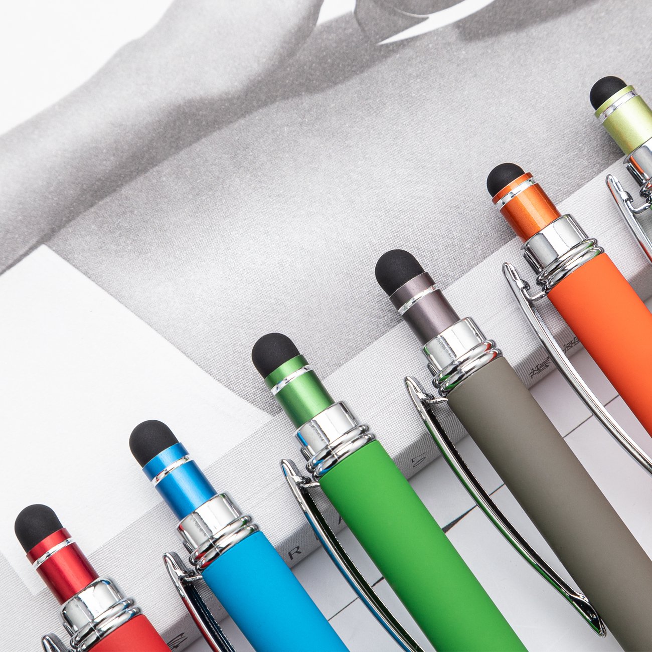 Matel Ballpoint Stylus Pen With Soft Rubber Touch Screens Cheap Customized Logo For Mobile Phone Ball pen with logos